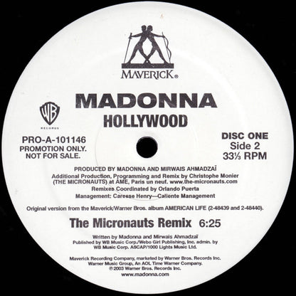 Madonna : Hollywood (Remixes Part 2) (2x12", Promo)