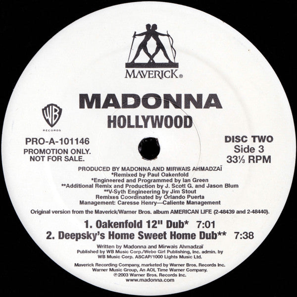 Madonna : Hollywood (Remixes Part 2) (2x12", Promo)