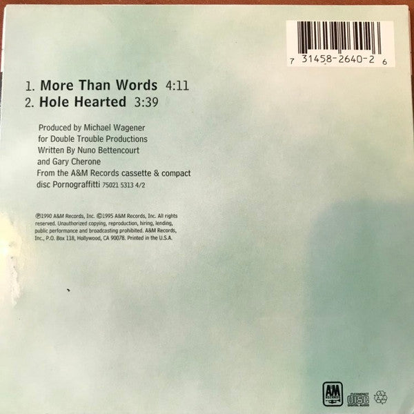 Extreme (2) : More Than Words / Hole Hearted (CD, Single)