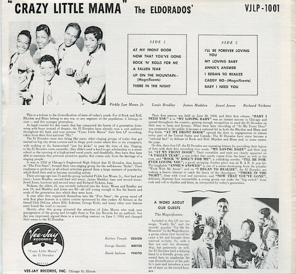 The El Dorados Guest Artist: The Magnificents (3) : Crazy Little Mama (LP, Album, Mono)