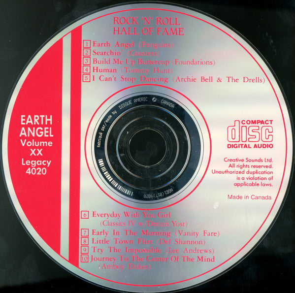 Various : Earth Angel - Rock 'n' Roll Hall Of Fame - Vol. XX (CD, Comp, RM)