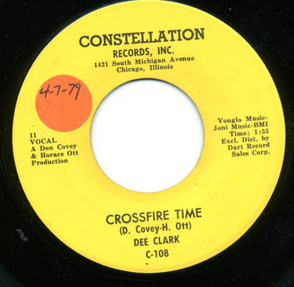 Dee Clark : Crossfire Time / I'm Going Home (7", Single)