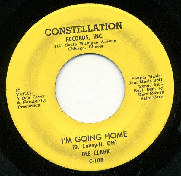 Dee Clark : Crossfire Time / I'm Going Home (7", Single)