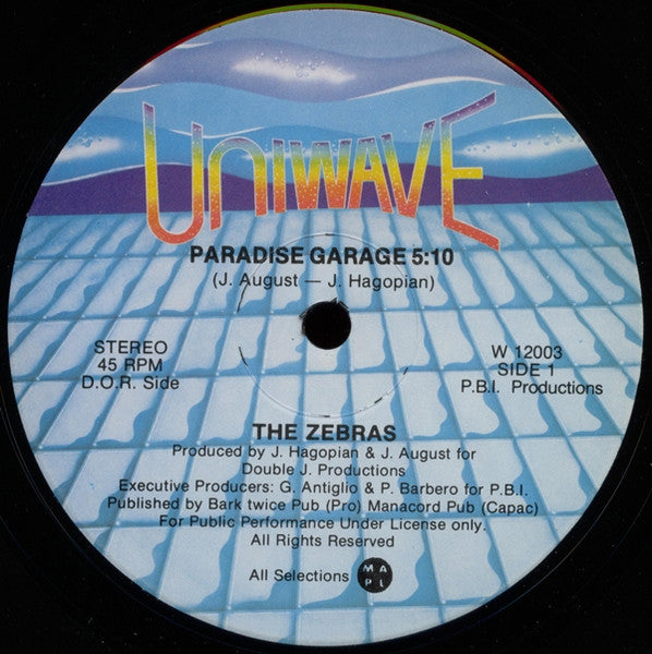 The Zebras : Paradise Garage (12")