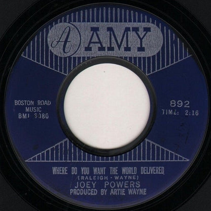Joey Powers : Midnight Mary / Where Do You Want The World Delivered (7", Single, Styrene)
