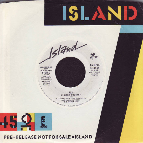U2 : In God's Country (7", Single, Promo, SRC)