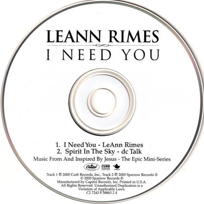 LeAnn Rimes : I Need You (CD, Single)