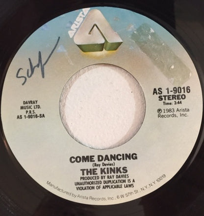 The Kinks : Come Dancing (7", Styrene, Ind)