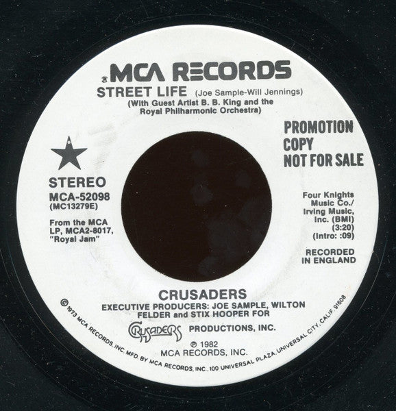 The Crusaders With Guest Artist B.B. King And The Royal Philharmonic Orchestra : Street Life (7", Promo)