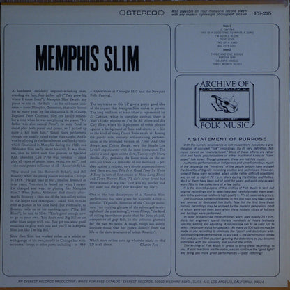 Memphis Slim : Memphis Slim (LP, Comp)