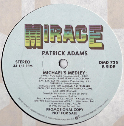 Patrick Adams : Michael's Medley (12", Promo)