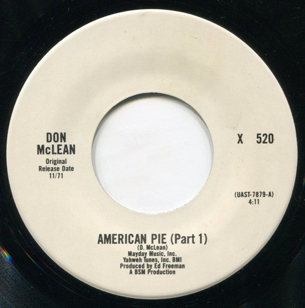 Don McLean : American Pie (7", Single, RE)