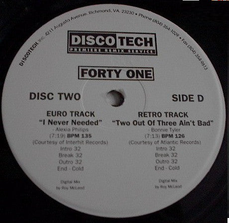 Various : DiscoTech FortyOne (3x12", Comp, Promo)