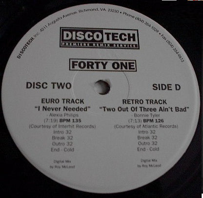 Various : DiscoTech FortyOne (3x12", Comp, Promo)