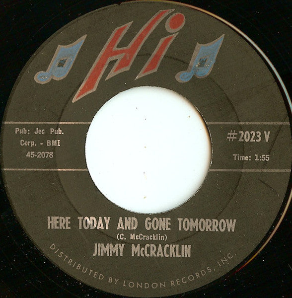 Jimmy McCracklin (3) : Things I Meant To Say / Here Today And Gone Tomorrow (7")