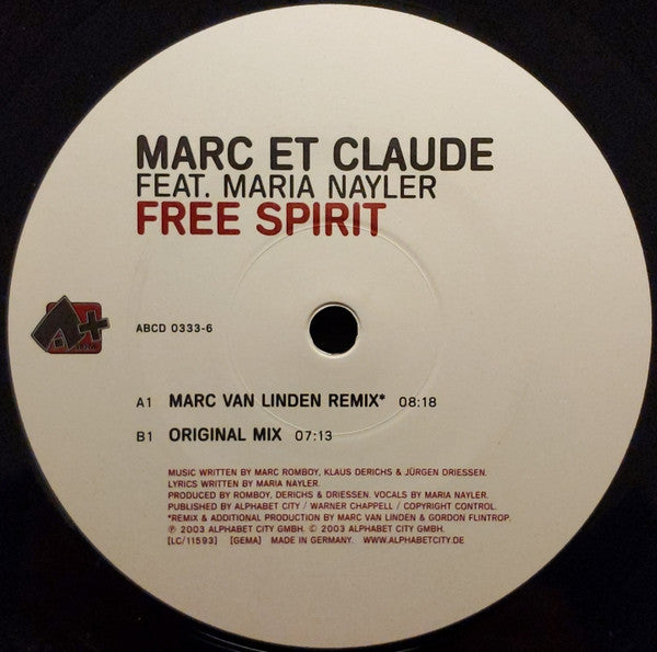 Marc Et Claude Feat. Maria Nayler : Free Spirit (12")