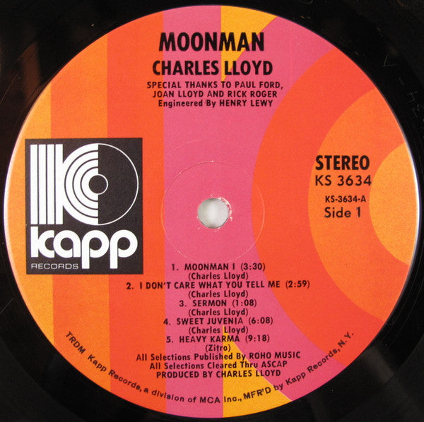 Charles Lloyd : Moon Man (LP, Album)