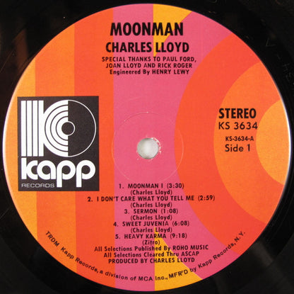 Charles Lloyd : Moon Man (LP, Album)