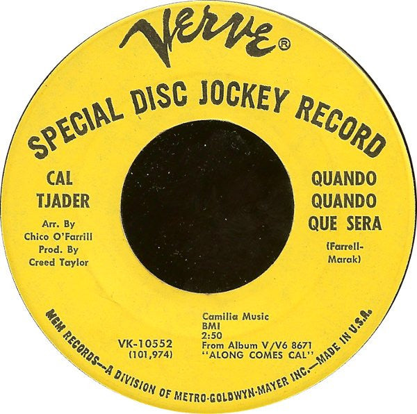 Cal Tjader : Trick Or Treat / Quando Quando Que Sera (7", Promo)