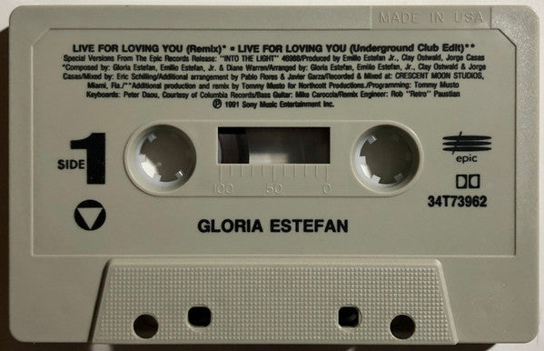 Gloria Estefan : Live For Loving You (Cass, Single, Dol)