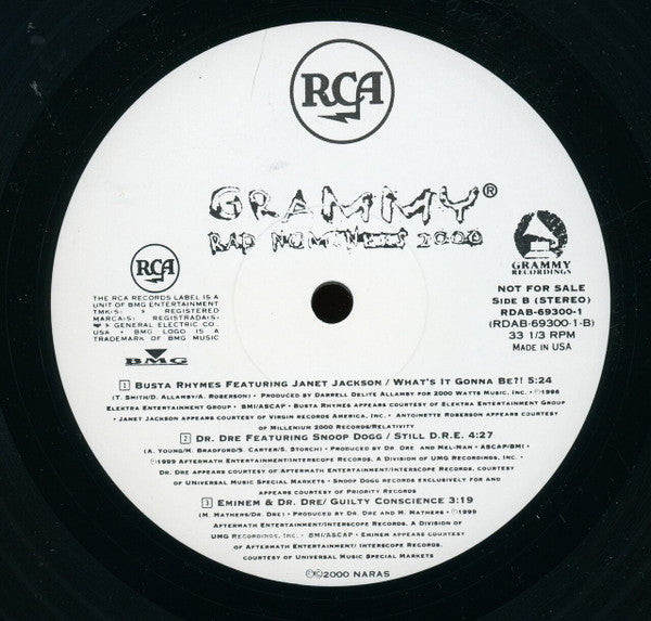Various : Grammy Rap Nominees 2000 (2xLP, Comp, Promo)