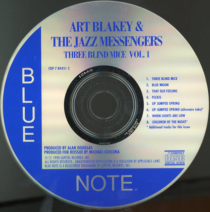 Art Blakey & The Jazz Messengers : 3 Blind Mice Volume 1 (CD, Album, RE, RP)
