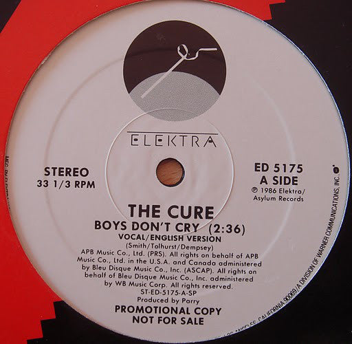 The Cure : Boys Don't Cry (12", Promo, SRC)