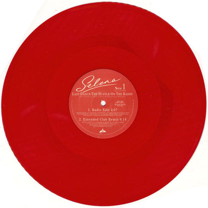Selena : Last Dance/The Hustle/On The Radio (12", Promo, Red)