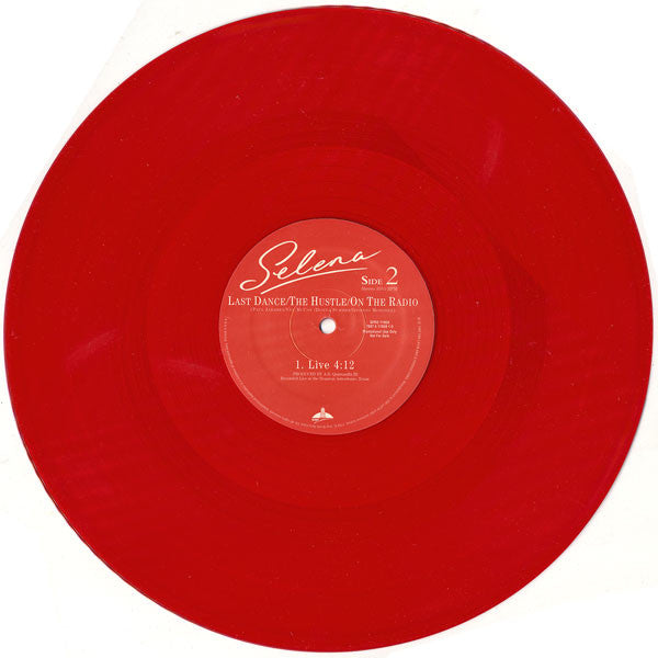 Selena : Last Dance/The Hustle/On The Radio (12", Promo, Red)