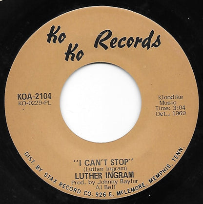 Luther Ingram : My Honey And Me / I Can't Stop (7", Pla)