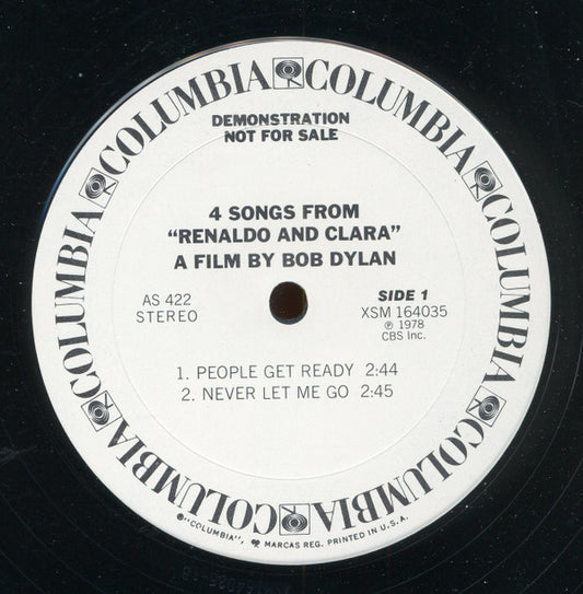 Bob Dylan : 4 Songs From "Renaldo And Clara" A Film By Bob Dylan (12", EP, Promo)