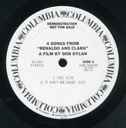 Bob Dylan :  4 Songs From "Renaldo And Clara" A Film By Bob Dylan (12", EP, Promo)
