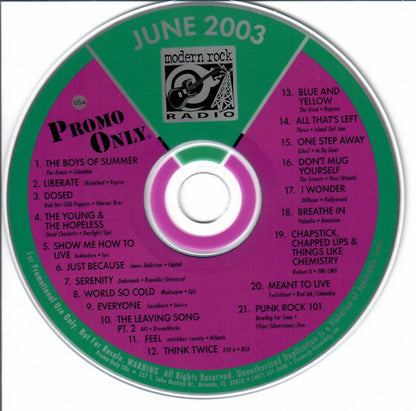 Various : Promo Only Modern Rock Radio: June 2003 (CD, Comp)