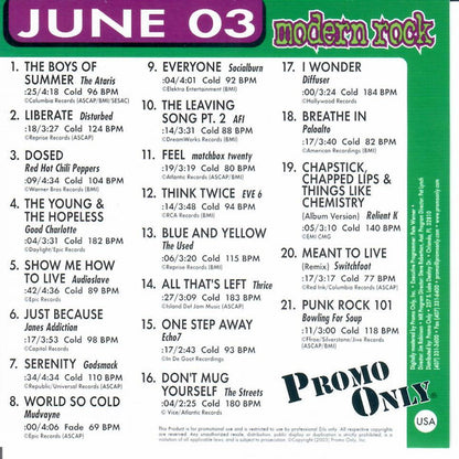 Various : Promo Only Modern Rock Radio: June 2003 (CD, Comp)