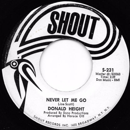 Donald Height : You've Got To Be A Believer / Never Let Me Go (7", Promo)