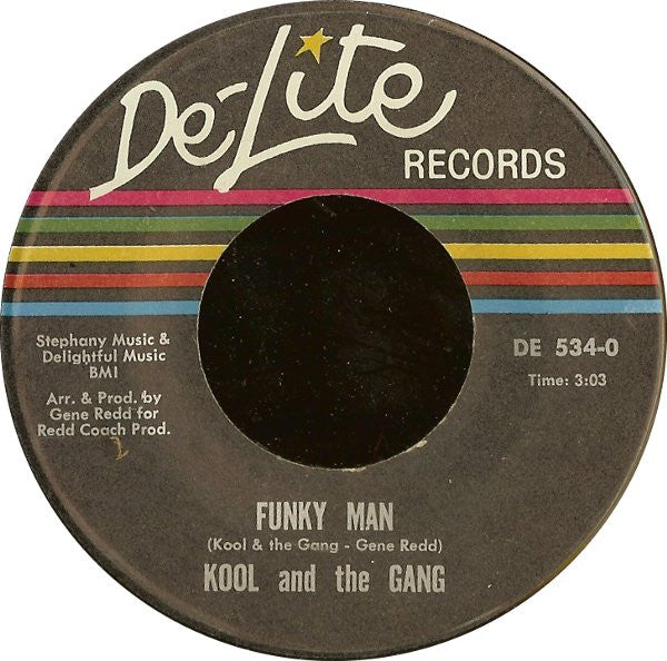 Kool & The Gang : Funky Man / 1-2-3-4-5-6-7-8 (7", Single, Mono)
