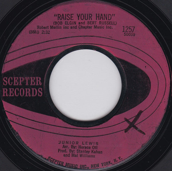 Junior Lewis (4) : Raise Your Hand / Where Do I Go From Here (7", Single, Styrene)
