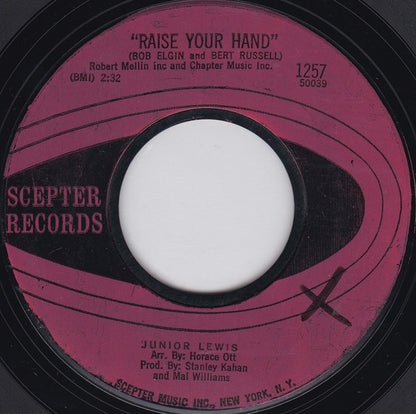 Junior Lewis (4) : Raise Your Hand / Where Do I Go From Here (7", Single, Styrene)
