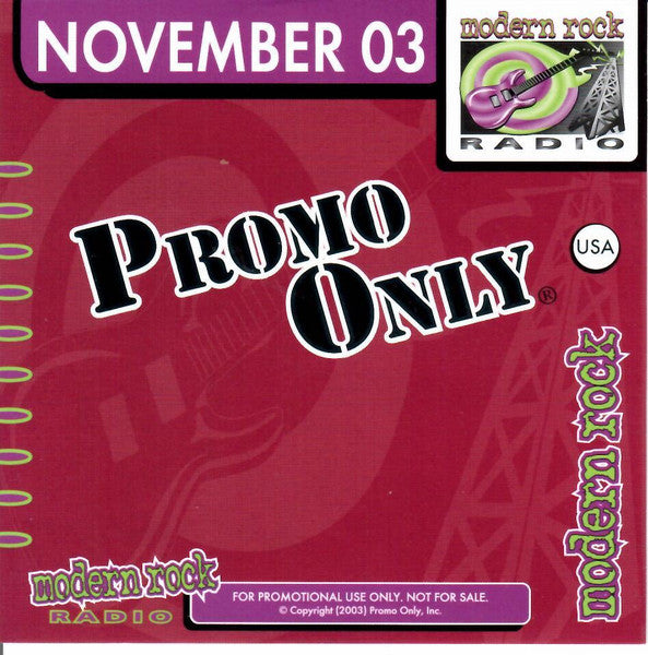 Various : Promo Only Modern Rock: November 03 (CD, Comp, Promo)