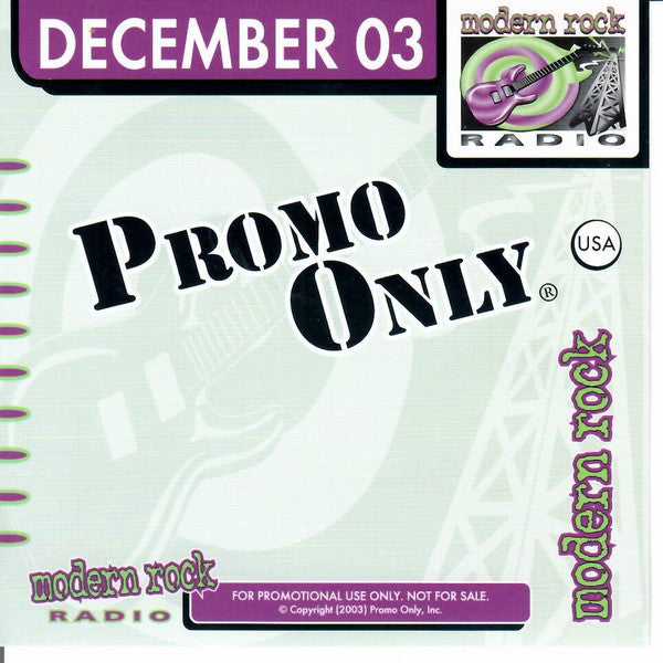 Various : Promo Only Modern Rock Radio: December 03 (CD, Comp, Promo)