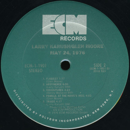 Larry Karush / Glen Moore : May 24, 1976 (LP, Album)