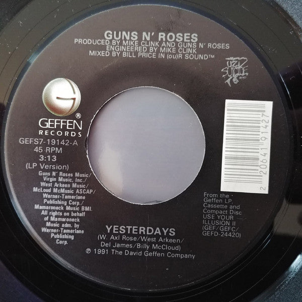 Guns N' Roses : Yesterdays (7", Single)