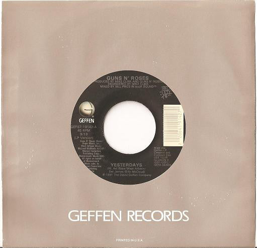 Guns N' Roses : Yesterdays (7", Single)