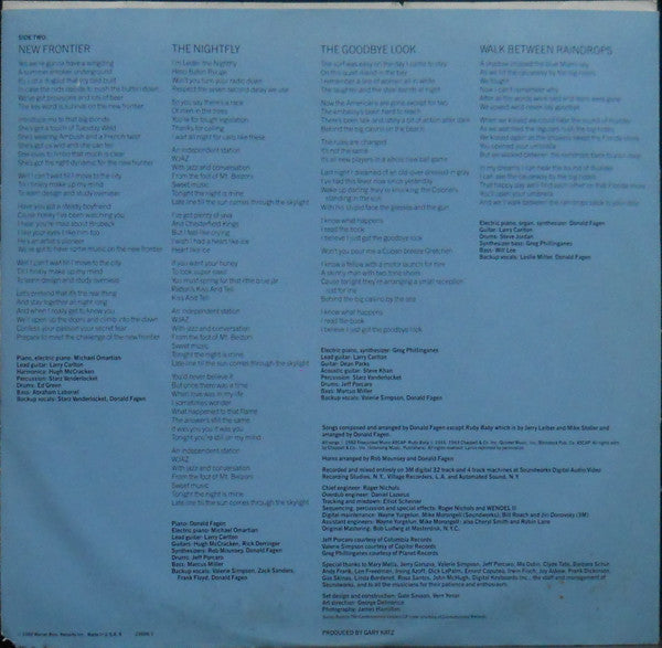Donald Fagen : The Nightfly (LP, Album, Club, Pit)