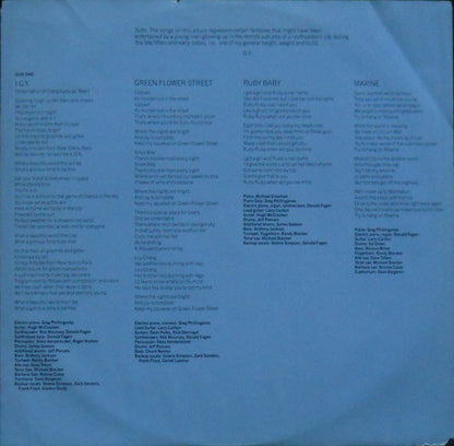 Donald Fagen : The Nightfly (LP, Album, Club, Pit)