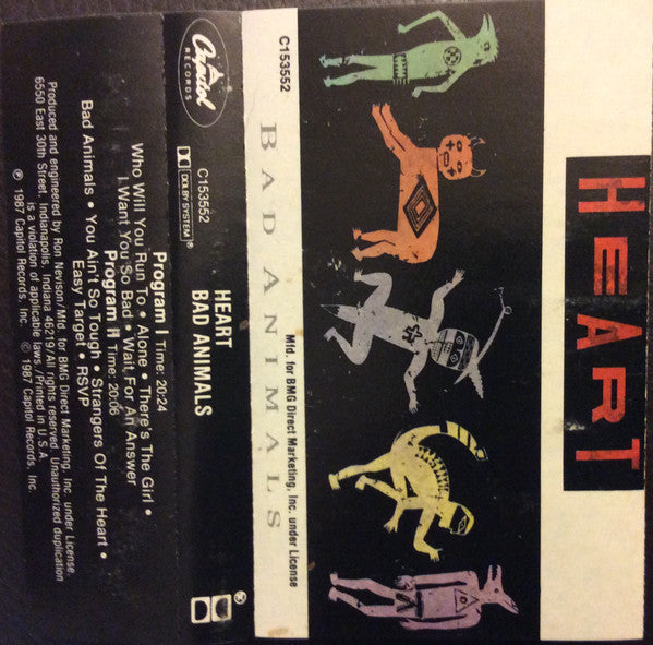 Heart : Bad Animals (Cass, Album, Club)