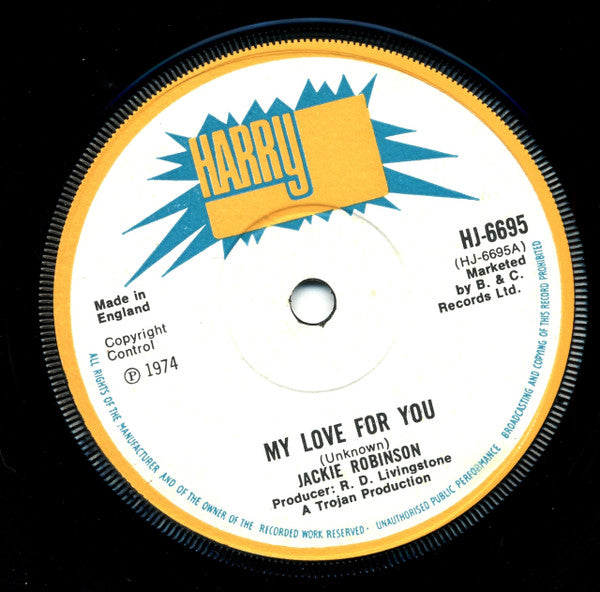 Jackie Robinson (2) / Randy's All Stars : My Love For You / Smokey Mountains (7", Sol)