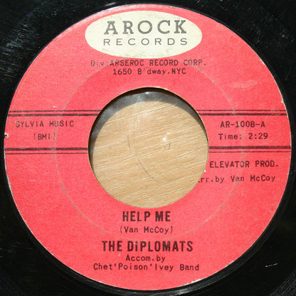 The Diplomats (2) Accom. By Chet "Poison" Ivey Band : Help Me / Hey Mr. Taxi Driver (7", Styrene)