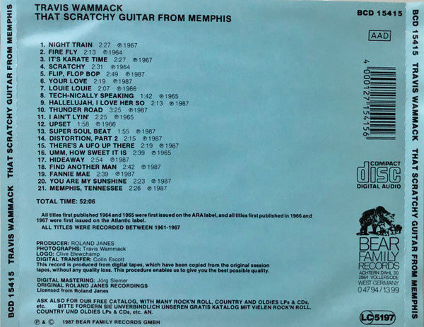 Travis Wammack : That Scratchy Guitar From Memphis (CD, Comp)