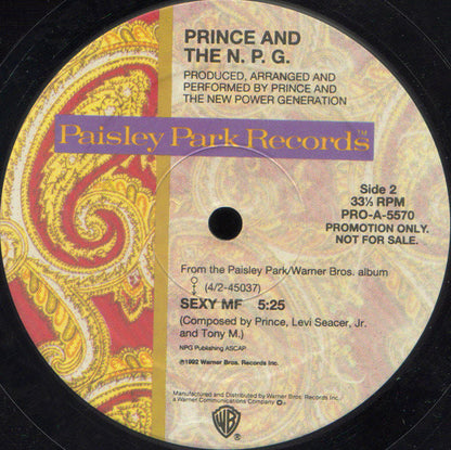 Prince And The New Power Generation : Sexy MF (12", Single, Promo)